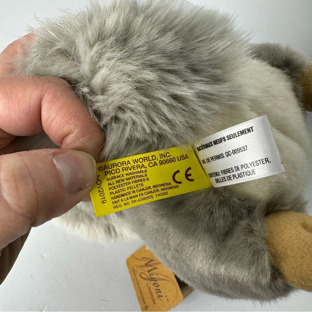 Miyoni by Aurora Gray Squirrel with Acorn Stuffed Animal Plush New with Tags 8”‎